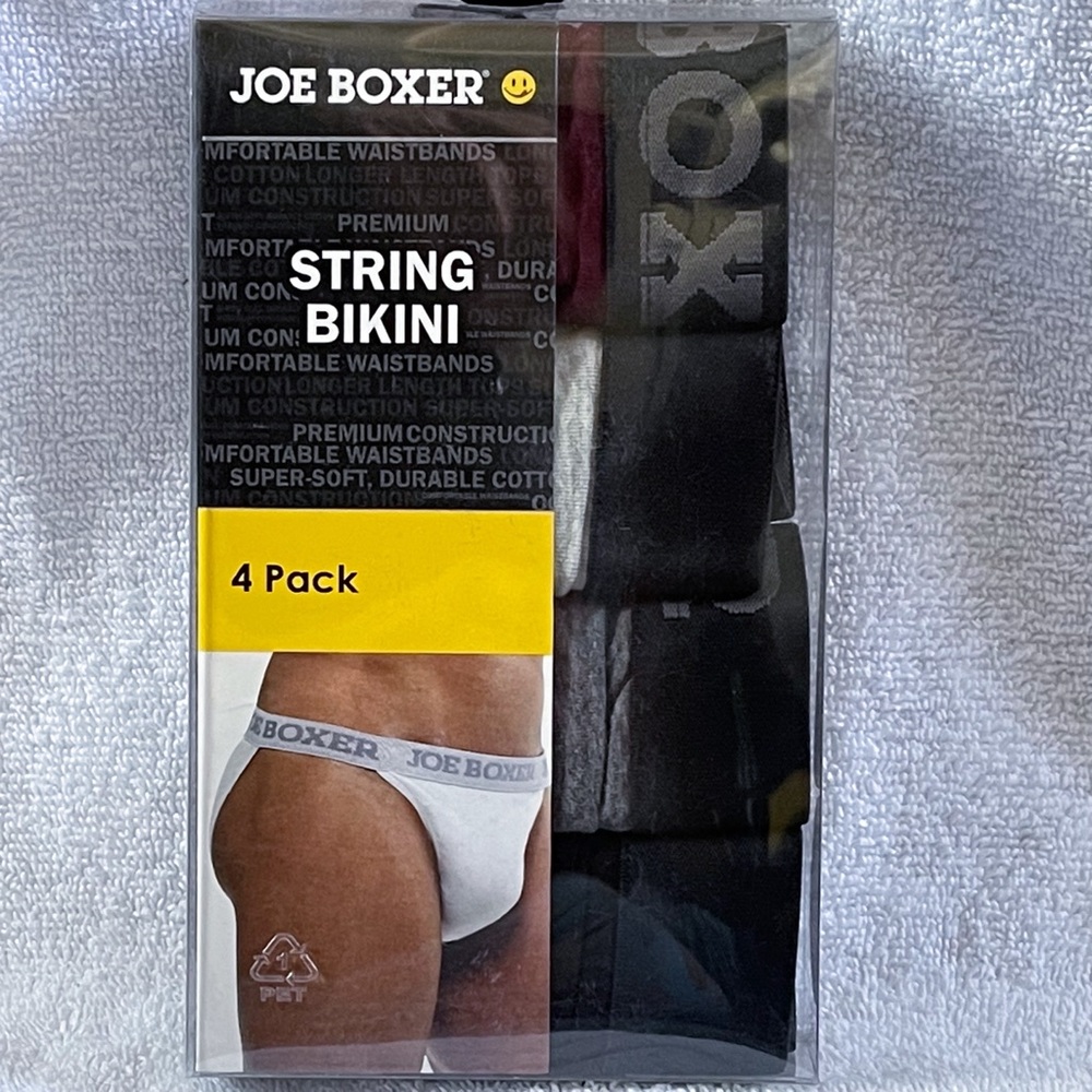 Joe Boxer Black and White String Bikini 4-Pack